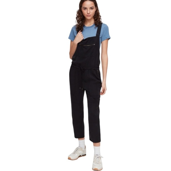 ARITZIA Wilfred‎ Free Valletta Overalls Black Size S Cropped Romper Casual Boho - Picture 4 of 13